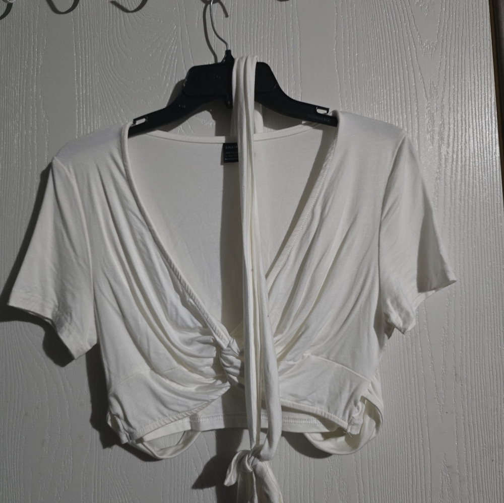 White Wrap Crop Top